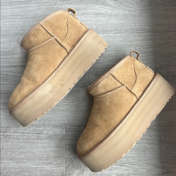 UGG Classic Ultra Mini Platform Boots – Chestnut – Women’s Size 7 - Picture 3 of 9